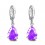 Boucles d'oreilles goutte oxyde de zirconium argenté Couleur Violet