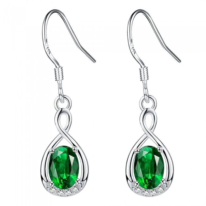 Boucles d'oreilles infini oxyde de zirconium argenté