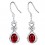 Boucles d'oreilles chat oxyde de zirconium argenté Couleur Rouge