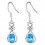 Boucles d'oreilles chat oxyde de zirconium argenté Couleur Bleu turquoise