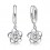 Boucles d'oreilles fleur oxyde de zirconium argenté Couleur Blanc