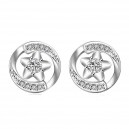 Boucles d'oreilles cercle étoile oxyde de zirconium argenté