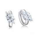 Boucles d'oreilles losange de 4 oxyde de zirconium argenté