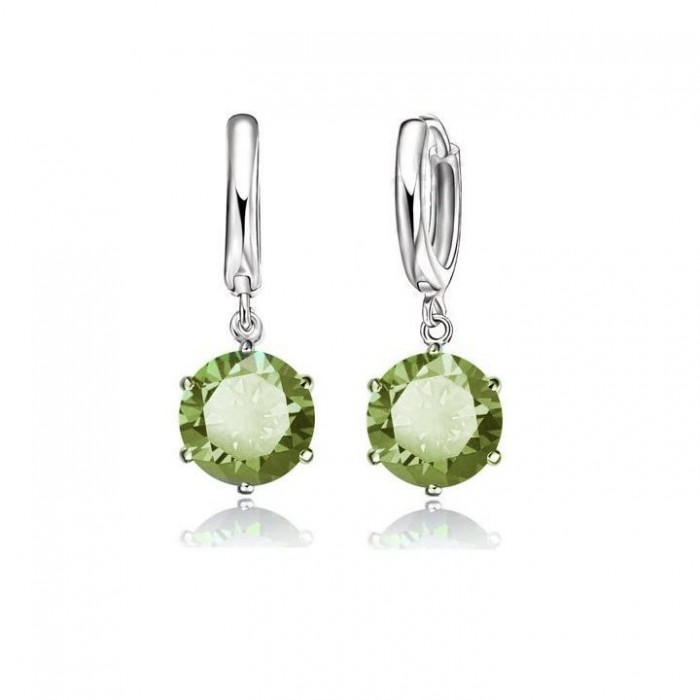 Boucles d'oreilles anneaux oxyde de zirconium argenté