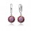 Boucles d'oreilles anneaux oxyde de zirconium argenté Couleur Rouge