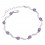 Bracelet vague oxyde de zirconium argenté Couleur Violet