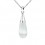 Collier goutte pierre naturelle argenté Couleur Blanc