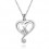 Collier amour oxyde de zirconium coeur argenté Couleur Blanc