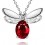 Collier libellule oxyde de zirconium argenté Couleur Rouge