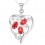 Collier coeur serti d'oxyde de zirconium stylisé argenté Couleur Rouge