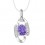 Collier 2 demi cercles oxyde de zirconium argenté Couleur Violet