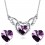 Parure bijoux coeur avec aile d'ange argentée Couleur Violet