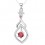 Collier fleur goutte oxyde de zirconium argenté Couleur Rouge