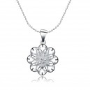 Collier fleur marguerite argenté