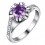 Bague argentée fleur oxyde de zirconium violet Taille 57