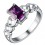 Bague petits coeurs oxyde de zirconium violet Taille 52