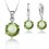 Parure bijoux pendentif oxyde de zirconium solitaire argenté Couleur Vert