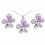 Parure bijoux fleur argentée Couleur Mauve