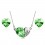 Parure bijoux coeur love argentée Couleur Vert