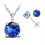 Parure bijoux boucles d'oreilles puce oxyde de zirconium argenté Couleur Bleu roi