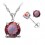 Parure bijoux boucles d'oreilles puce oxyde de zirconium argenté Couleur Rouge