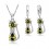 Parure bijoux chat boucles d'oreilles anneaux oxyde de zirconium argenté Couleur Vert