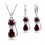 Parure bijoux chat boucles d'oreilles anneaux oxyde de zirconium argenté Couleur Rouge