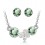 Parure bijoux papillon strass argentée Couleur Vert