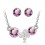 Parure bijoux papillon strass argentée Couleur Rose