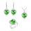 Parure bijoux coeur de l'océan boucles d'oreilles collier bague réglable argentée Couleur Vert