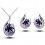 Parure bijoux goutte boucles d'oreilles puce argentée Couleur Violet