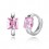 Boucles d'oreilles créole carré oxyde de zirconium argentées Couleur Rose