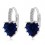 Boucles d'oreilles anneaux coeur oxyde de zirconium argentées Couleur Bleu roi