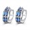 Boucles d'oreilles anneaux oxyde de zirconium 2 rangs argentées Couleur Bleu roi