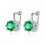 Boucles d'oreilles anneaux couronne oxyde de zirconium argentées Couleur Vert