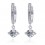 Boucles d'oreilles créole oxyde de zirconium pendant argentées Couleur Blanc