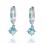 Boucles d'oreilles créole oxyde de zirconium pendant argentées Couleur Bleu turquoise