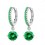 Boucles d'oreilles créole oxyde de zirconium pendant argentées Couleur Vert