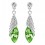 Boucles d'oreilles goutte ovale pendante argentées Couleur Vert