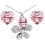 Parure bijoux collier fleur boucles d'oreilles coeur argentée Couleur Rose