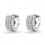 Boucles d'oreilles créoles 2 rangs oxyde de zirconium argentées Couleur Blanc