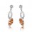 Boucles d'oreilles goutte ovale argentées Couleur Orange