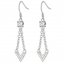 Boucles d'oreilles flèche oxyde de zirconium symbole V argentées