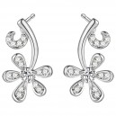 Boucles d'oreilles fleur de printemps oxyde de zirconium argentées