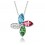 Collier moulin à vent strass argenté Couleur Multicolore