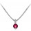 Collier oxyde de zirconium pendentif serti argenté Couleur Rose Fushia