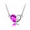 Collier coeur strass argenté Couleur Rose Fushia