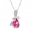 Collier goutte strass argenté Couleur Rose