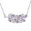 Collier feuille de strass argenté Couleur Mauve