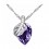 Collier goutte ovale feuille argenté Couleur Violet